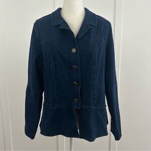 habitat womens jacket light weight blue chambray size XL